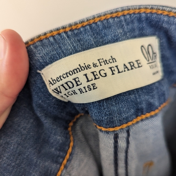 Abercrombie & Fitch Wide Leg Flare Trouser Jean High Rise 00R - Picture 9 of 10